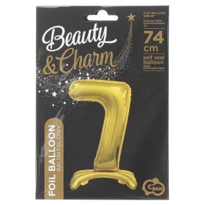 Balon gumowy Godan Beauty&Charm cyfra stojąca złota złota 750mm 30cal (BC-ASZ7)