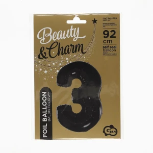 Balon foliowy Godan cyfra 3 CZARNA 45cal (FG-C85CZ3)
