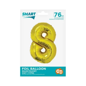 Balon foliowy Godan Smart cyfra 8 złota 76cm (CH-SZL8)