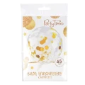 Balon gumowy Arpex Golden party konfetti złote transparentny 450mm (BLF0041ZLO)