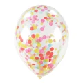 Balon gumowy Arpex z kolorowym konfetti (5 szt.) transparentny 300mm (KB2688)