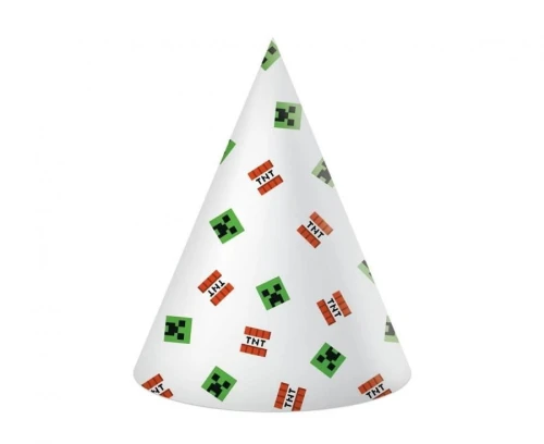 Czapka party Godan Minecraft 6 szt. - mix (95660)