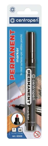 Marker permanentny Centropen, czarny 2,5mm okrągła końcówka (8566)