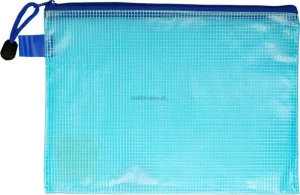 Teczka PCV Titanum A5 pozioma na zamek transparentna niebieska (ZBWA5)
