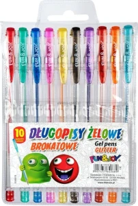 Długopis żelowy Fun&Joy brokatowy 10 kolorów mix 1,0mm (FJ-MR10)