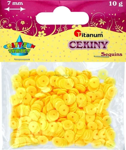 Cekiny Titanum Craft-Fun Series Okrągłe pastelowe żółte