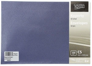 Koperta Galeria Papieru pearl granatowy k C5 - granatowy (280655) 10 sztuk