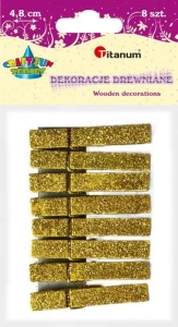 Ozdoba drewniana Titanum Craft-Fun Series klamerki brokatowe (363167)