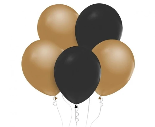 Balon gumowy Godan Beauty&amp;Charm metaliki złote i czarne 10 szt. mix 12cal (CB-1MZC)