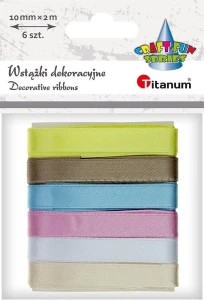 Wstążka Titanum Craft-Fun Series 2324015-A  6 kolorów 10mm mix 2m (1cmx2m)