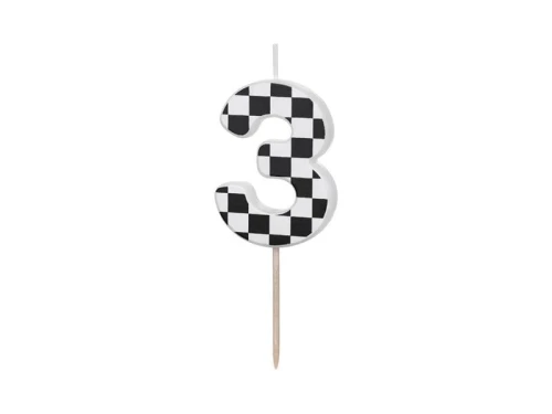 Świeczka urodzinowa Cyferka 3, 5.5 cm, mix Partydeco (SCU7-3)