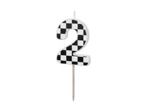 Świeczka urodzinowa Cyferka 2, 5.5 cm, mix Partydeco (SCU7-2)