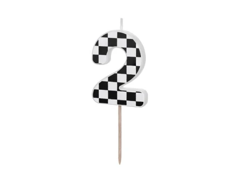 Świeczka urodzinowa Cyferka 2, 5.5 cm, mix Partydeco (SCU7-2)
