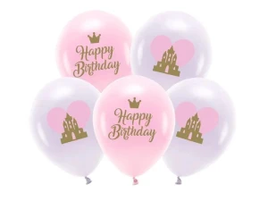 Balon gumowy Partydeco Eco 33 cm, Happy Birthday mix 330mm (ECO33P-205-000-5)